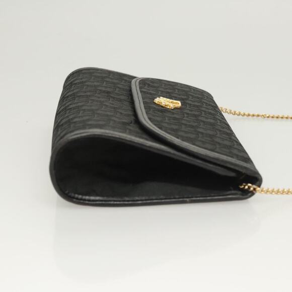 DIOR Trotter Canvas Chain Shoulder Bag Black Gold - Picture 4 of 12